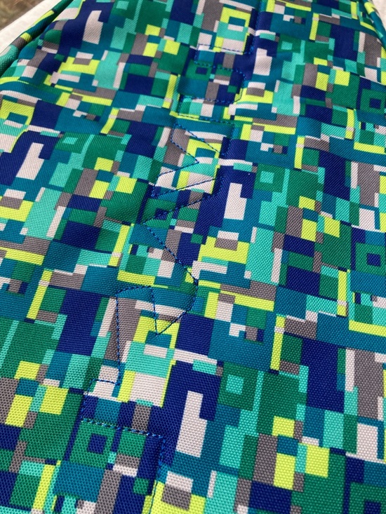 Kavu Geo-Print Sling Bag in Teal, Navy & Lime main image 12